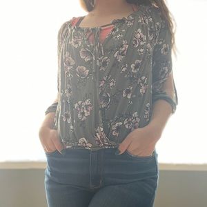 Almost Famous Green Floral Top